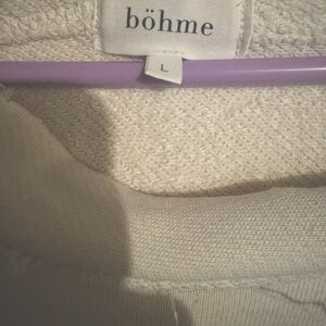 EXPOSED SEAM SWEATSHIRT IN NATURAL WITH HOOD